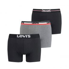 COFFRET DE 3 BOXERS LOGO BOXE NOIR/GRIS- LEVIS