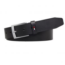 CEINTURE ADAN CUIR BOUCLE ARDILLON NOIR  - TOMMY HILFIGER