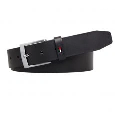 CEINTURE ADAN CUIR BOUCLE ARDILLON NOIR  - TOMMY HILFIGER