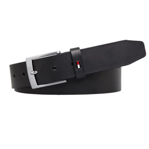 CEINTURE ADAN CUIR BOUCLE ARDILLON NOIR  - TOMMY HILFIGER