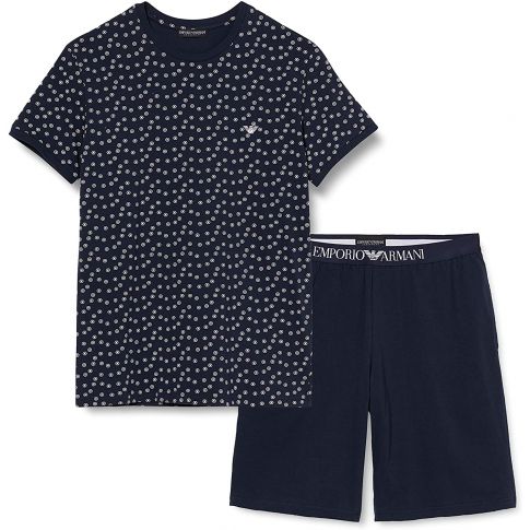 TENUE D'INTERIEUR PATTERN BERMUDA + T-SHIRT MARINE - ARMANI