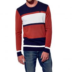 PULL BENJI TRICOLOR BLANC/BRICK/MARINE - KAPORAL