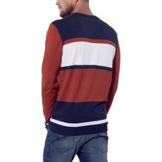 PULL BENJI TRICOLOR BLANC/BRICK/MARINE - KAPORAL