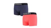 PACK DE 2 BOXERS QATIR UNI ROUGE ET MOTIFS MARINE - KAPORAL