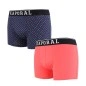 PACK DE 2 BOXERS QATIR UNI ROUGE ET MOTIFS MARINE - KAPORAL