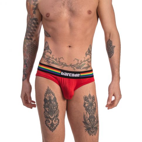 SLIP PRIDE EN MESH ROUGE 91743 - BARCODE