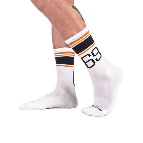 CHAUSSETTES HAUTES SPORT SOCKS 69 BLANCHES - BARCODE BERLIN