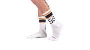 CHAUSSETTES HAUTES SPORT SOCKS 69 BLANCHES - BARCODE BERLIN