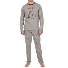 PYJAMA MANCHES LONGUES + PANTALON GRIS VELO 54772 - ADMAS