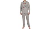 PYJAMA MANCHES LONGUES + PANTALON GRIS VELO 54772 - ADMAS