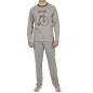 PYJAMA MANCHES LONGUES + PANTALON GRIS VELO 54772 - ADMAS