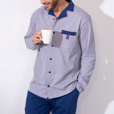 PYJAMA MANCHES LONGUES + PANTALON BLADE BLEU 54761 - ADMAS