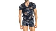 T-SHIRT EWAN EN VELOUR BLEU - L'HOMME INVISIBLE