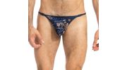 STRING EWAN EN VELOUR BLEU - L'HOMME INVISIBLE