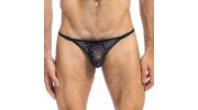 STRING ELYSEE EN DENTELLE NOIR - L'HOMME INVISIBLE