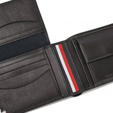 PORTEFEUILLE HORIZONTAL BUSINES CC FLAP AND COIN NOIR  - TOMMY HILFIGER
