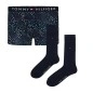 COFFRET CADEAU CHAUSSETTES + BOXER MARINE M01966 - TOMMY HILFIGER