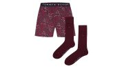 COFFRET CADEAU CHAUSSETTES + CALECON BORDEAUX M01997 - TOMMY HILFIGER