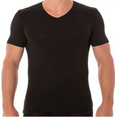 T-SHIRT COL V MICROMODAL NOIR - BIKKEMBERGS