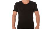 T-SHIRT COL V MICROMODAL NOIR - BIKKEMBERGS