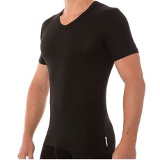 T-SHIRT COL V MICROMODAL NOIR - BIKKEMBERGS