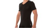 T-SHIRT COL V MICROMODAL NOIR - BIKKEMBERGS