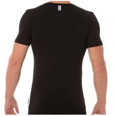 T-SHIRT COL V MICROMODAL NOIR - BIKKEMBERGS