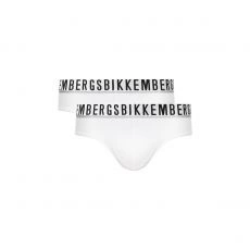 T-SHIRT COL V MICROMODAL BLANC - BIKKEMBERGS
