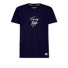 T-SHIRT COL ROND LOGO TOMMY HILFIGER MARINE M01787  - TOMMY HILFIGER