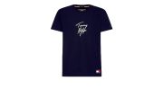 T-SHIRT COL ROND LOGO TOMMY HILFIGER MARINE M01787  - TOMMY HILFIGER