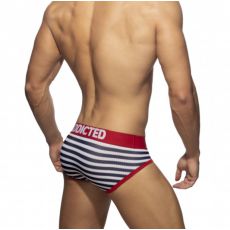 PACK DE 3 SLIPS MESH PUSH UP SAILOR MARINE/JAUNE/ROUGE AD965 - ADDICTED