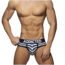 PACK DE 3 SLIPS MESH PUSH UP SAILOR MARINE/JAUNE/ROUGE AD965 - ADDICTED