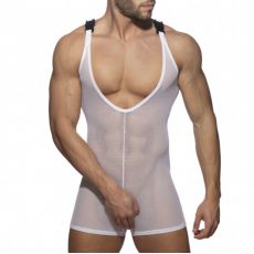 BODY EN MESH WRESTLING BLANC AD945 - ADDICTED