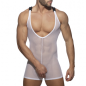 BODY EN MESH WRESTLING BLANC AD945 - ADDICTED