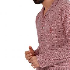 COFFRET PYJAMA MANCHES LONGUES + PANTALON SCARF BORDEAUX - ADMAS