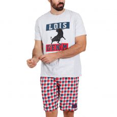 COFFRET PYJAMA MANCHES COURTES + SHORT TOUCHDOWN GRIS 55350 - ADMAS