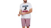 COFFRET PYJAMA MANCHES COURTES + SHORT TOUCHDOWN GRIS 55350 - ADMAS