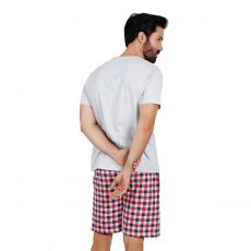 COFFRET PYJAMA MANCHES COURTES + SHORT TOUCHDOWN GRIS 55350 - ADMAS