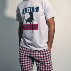 COFFRET PYJAMA MANCHES COURTES + SHORT TOUCHDOWN GRIS 55350 - ADMAS