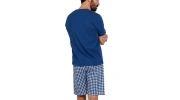 COFFRET PYJAMA MANCHES COURTES + SHORT MOVE FORWARD BLEU - ADMAS