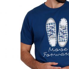 COFFRET PYJAMA MANCHES COURTES + SHORT MOVE FORWARD BLEU - ADMAS