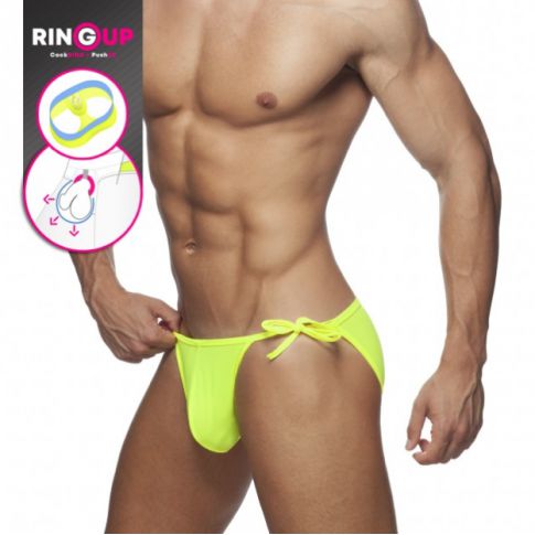 SLIP DE BAIN RING UP JAUNE FLUO ADS246 - ADDICTED