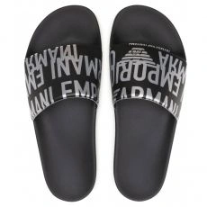 CLAQUETTES LOGOTEES NOIRES - ARMANI