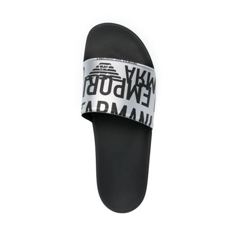 CLAQUETTES LOGOTEES ARGENTEE - ARMANI