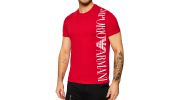 T-SHIRT BANDE LOGO COL ROND ROUGE - EMPORIO ARMANI