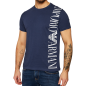 T-SHIRT BANDE LOGO COL ROND MARINE - EMPORIO ARMANI