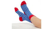 PAIRE DE CHAUSSETTES MOTIF PIED DE POULE BLEU - NATURAL VIBES