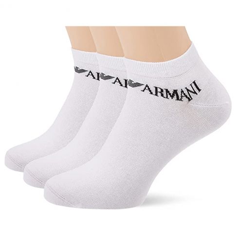 PACK DE 3 PAIRES DE CHAUSSETTES BASSES BLANCHES - EMPORIO ARMANI