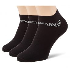 PACK DE 3 PAIRES DE CHAUSSETTES BASSES NOIRES - EMPORIO ARMANI