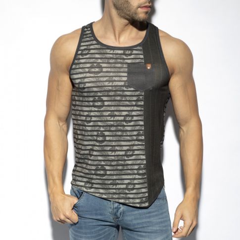 DEBARDEUR FLOWERY STRIPED NOIR TS282 - ES COLLECTION DEBARDEUR FLOWERY STRIPED NOIR TS282 - ES COLLECTION